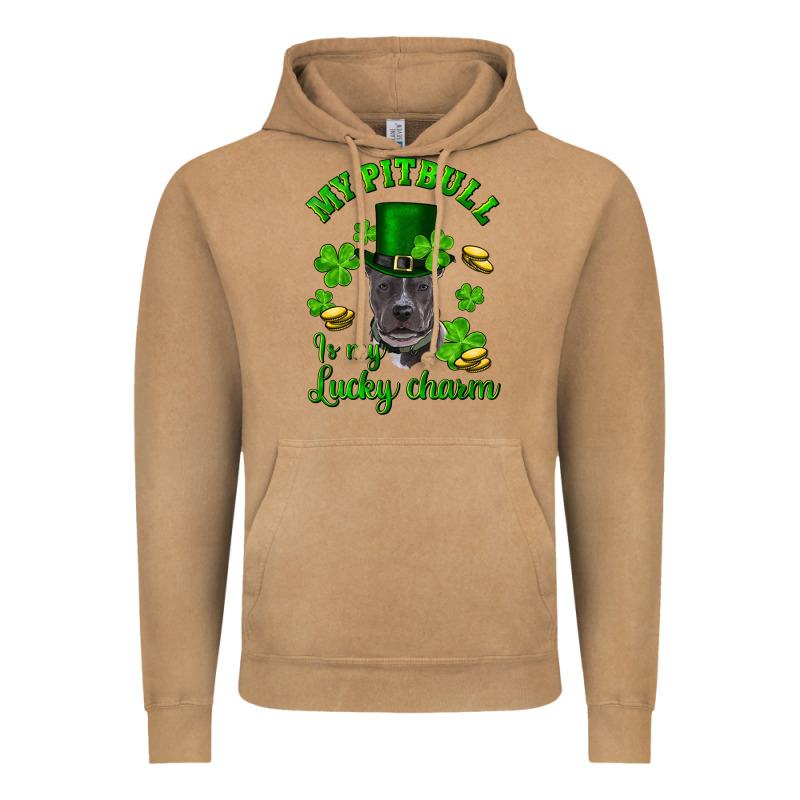 St. Patrick's Day My Pitbull Is My Lucky Charm With Hat Vintage Hoodie by RanaPortraitStore | Teevron