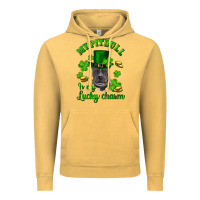 Vintage Mustard St. Patrick's Day My Pitbull Is My Lucky Charm With Hat Vintage Hoodie - RanaPortraitStore