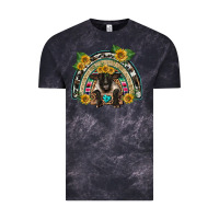 Cloud Black suffolk ewe front sunflowers rainbow Vintage Tee - BarkalooDesign