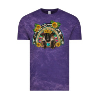 Cloud Purple suffolk ewe front sunflowers rainbow Vintage Tee - BarkalooDesign
