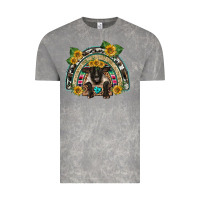 Cloud Rock suffolk ewe front sunflowers rainbow Vintage Tee - BarkalooDesign