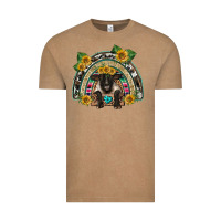 Vintage Coffee suffolk ewe front sunflowers rainbow Vintage Tee - BarkalooDesign