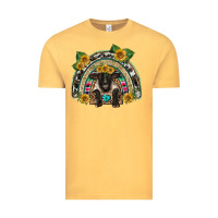 Vintage Mustard suffolk ewe front sunflowers rainbow Vintage Tee - BarkalooDesign