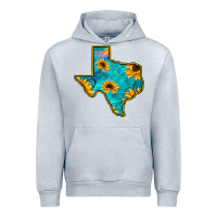 Heather Grey Sunflower Turquoise Texas Urban Hoodie - Bettercallsaul