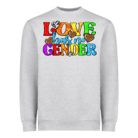 Heather Grey love has no gender pride lgbtq Heavyweight Sweatshirt - texasbilliewilder