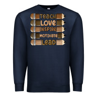 Navy teach love inspire Premium Sweatshirt - MaliasSmallBusiness