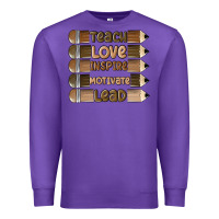 Purple teach love inspire Premium Sweatshirt - MaliasSmallBusiness