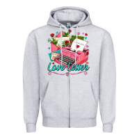 Heather Grey love letter with typewriter Zipper Hoodie - AdoDesignShop