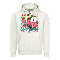 Oatmeal Heather love letter with typewriter Zipper Hoodie - AdoDesignShop