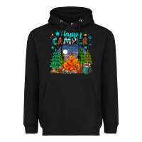 Black happy camper Heavyweight Hoodie - MaliasSmallBusiness