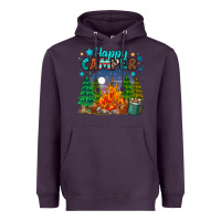 Plum happy camper Heavyweight Hoodie - MaliasSmallBusiness