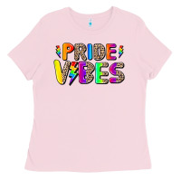 Bubblegum Pink prıde vıbes Ladies Tee - AdoDesignShop