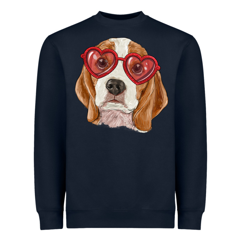 Beagle With Love Glasses Heavyweight Sweatshirt by RanaPortraitStore | Teevron
