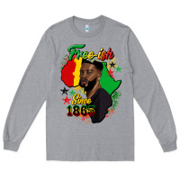 Heather Grey free ish since 1865 black man Long Sleeve Tee - HRA Design Shop