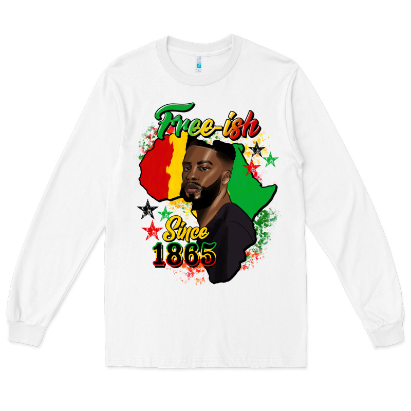 Free Ish Since 1865 Black Man Long Sleeve Tee by HRA Design Shop | Teevron
