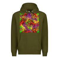 Army Green Mardi Gras Lobster Seamless Pattern Premium Hoodie - BundleAndBundleShop