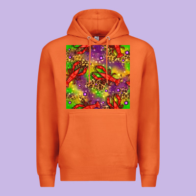 Mardi Gras Lobster Seamless Pattern Premium Hoodie Designed By Bundleandbundleshop
