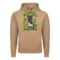Vintage Coffee St. Patrick's Day My Pitbull Is My Lucky Charm Vintage Hoodie - RanaPortraitStore