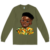 Army Green black boy Long Sleeve Tee - HRA Design Shop