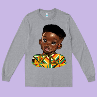 Black Boy Long Sleeve Tee Designed By Hra Design Shop