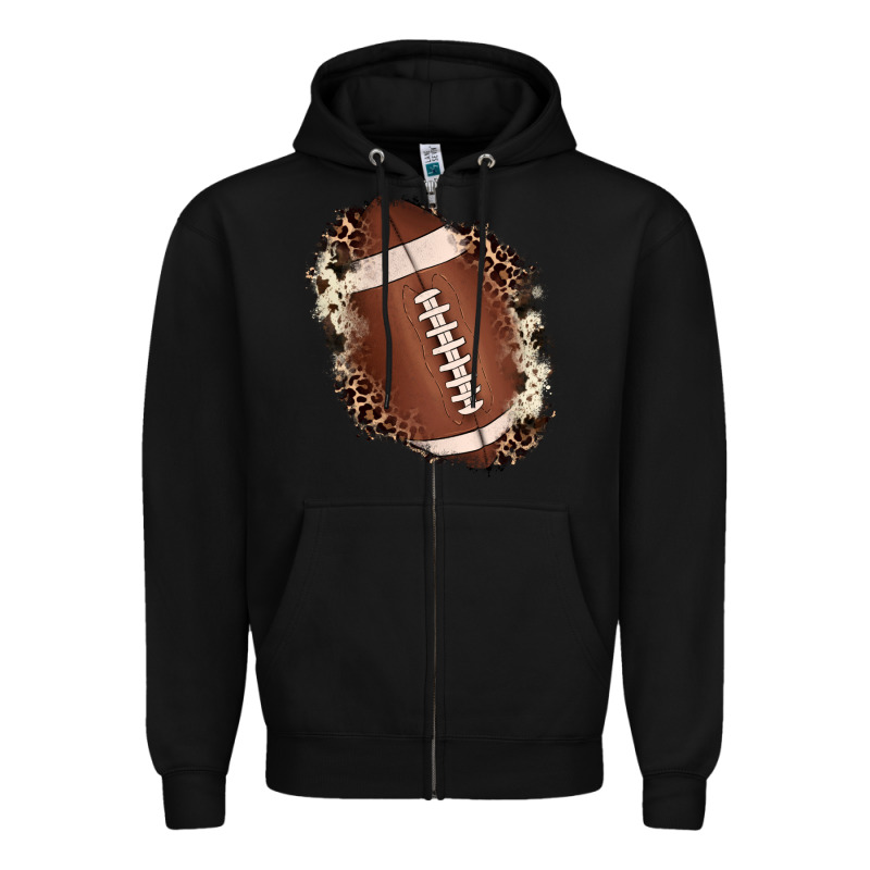 Football Cowhide Leopard Patch Zipper Hoodie by JahusDesignShop | Teevron
