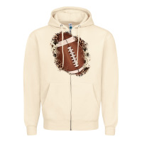 Sandshell football cowhide leopard patch Zipper Hoodie - JahusDesignShop