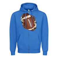 True Royal football cowhide leopard patch Zipper Hoodie - JahusDesignShop