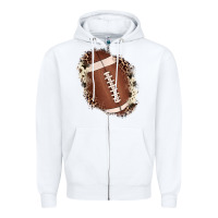 White football cowhide leopard patch Zipper Hoodie - JahusDesignShop