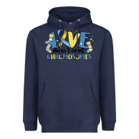 Navy love dose count chromosomes Heavyweight Hoodie - MaliasSmallBusiness