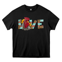 Black love rooster head Heavy Core Tee - LillyAllenDesigns