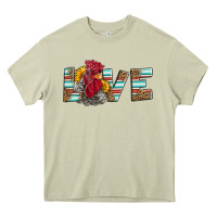 Mossy love rooster head Heavy Core Tee - LillyAllenDesigns