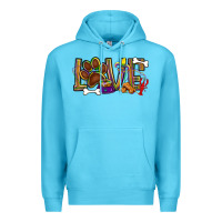 Ocean Blue Mardi Gras love dog paw Premium Hoodie - BundleAndBundleShop