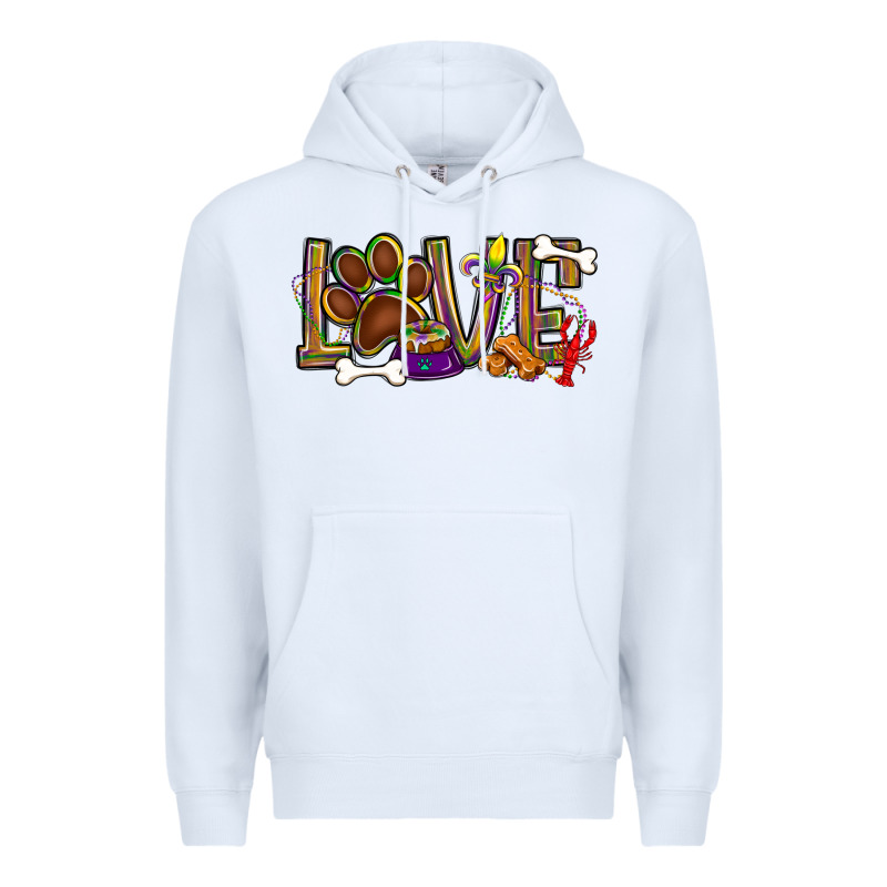 Mardi Gras Love Dog Paw Premium Hoodie by BundleAndBundleShop | Teevron