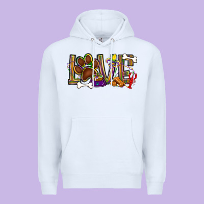 Mardi Gras Love Dog Paw Premium Hoodie Designed By Bundleandbundleshop