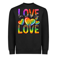 Black love is love with hearts Heavyweight Sweatshirt - texasbilliewilder