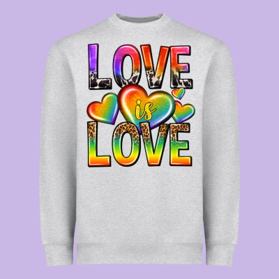 Heavyweight Sweatshirt love is love with hearts