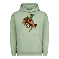 Pigment Oil Green Bucking Bronco Rodeo Urban Hoodie - Bettercallsaul