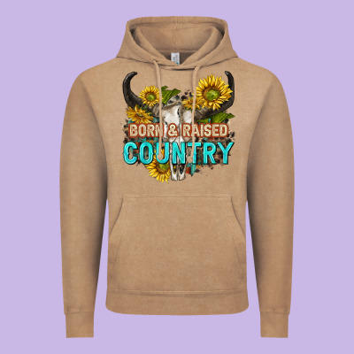 Born And Raised Country Tbw Vintage Hoodie Designed By Texasbilliewilder