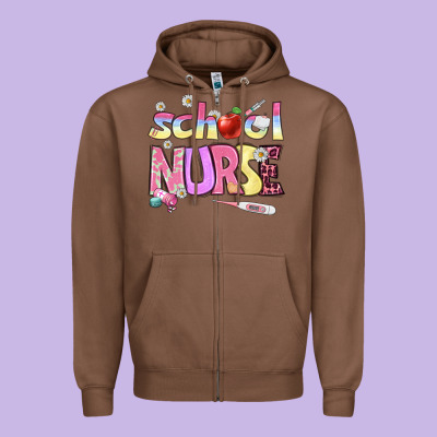 School Nurse Zipper Hoodie Designed By Bundleandbundleshop