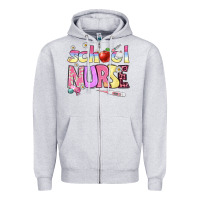 Heather Grey school nurse Zipper Hoodie - BundleAndBundleShop