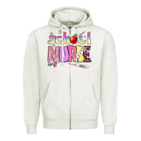 Oatmeal Heather school nurse Zipper Hoodie - BundleAndBundleShop