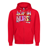 Red school nurse Zipper Hoodie - BundleAndBundleShop