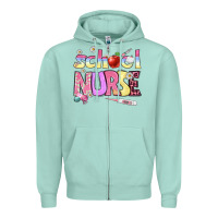 Seafoam school nurse Zipper Hoodie - BundleAndBundleShop