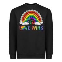 Black love wins with daisy and heart Heavyweight Sweatshirt - texasbilliewilder