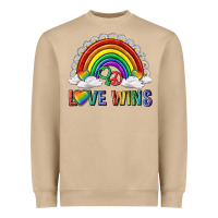 Mushroom love wins with daisy and heart Heavyweight Sweatshirt - texasbilliewilder