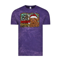 Cloud Purple merry Christmas highland cow Vintage Tee - RanaPortraitStore