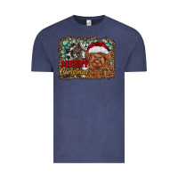 Vintage Denim merry Christmas highland cow Vintage Tee - RanaPortraitStore