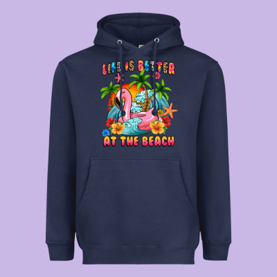 Life Is Better At The Beach Heavyweight Hoodie Designed By Maliassmallbusiness