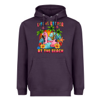 Plum life is better at the beach Heavyweight Hoodie - MaliasSmallBusiness