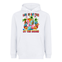 White life is better at the beach Heavyweight Hoodie - MaliasSmallBusiness